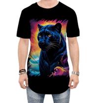 Camiseta Longline Pantera Ondas Magnéticas Vibrante 1