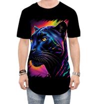 Camiseta Longline Pantera Ondas Magnéticas Vibrante 3