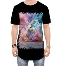 Camiseta Longline Páscoa Coelhinho Explosão de Cores 6