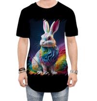 Camiseta Longline Páscoa Coelhinho Ondas Magnéticas 1