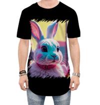 Camiseta Longline Páscoa Coelhinho Traços Vaporwave 7