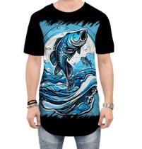 Camiseta Longline Pesca Esportiva Peixes Azul Paz 11