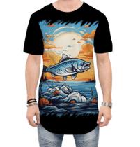 Camiseta Longline Pesca Esportiva Peixes Azul Paz 6 - Kasubeck Store
