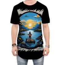 Camiseta Longline Pesca Esportiva Peixes Azul Paz 9