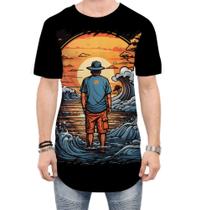 Camiseta Longline Pesca Esportiva Pôr do Sol Peixes 12