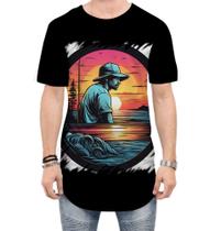Camiseta Longline Pesca Esportiva Pôr do Sol Peixes 13 - Kasubeck Store