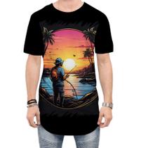 Camiseta Longline Pesca Esportiva Pôr do Sol Peixes 14