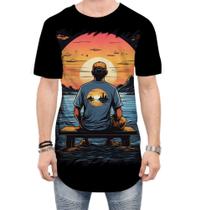Camiseta Longline Pesca Esportiva Pôr do Sol Peixes 19 - Kasubeck Store