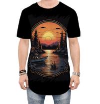 Camiseta Longline Pesca Esportiva Pôr do Sol Peixes 24 - Kasubeck Store