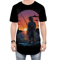 Camiseta Longline Pesca Esportiva Pôr do Sol Peixes 25