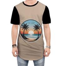 Camiseta Longline Praia Beach Sol Verão Havaí Férias 1 Camiseta Longline Praia Beach Sol Verão Havaí Férias 1