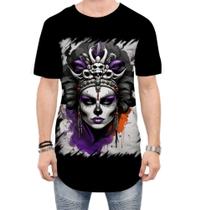 Camiseta Longline Rainha Mexicana Dama Esqueleto 10