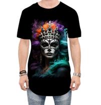 Camiseta Longline Rainha Mexicana Dama Esqueleto 2