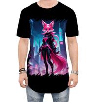 Camiseta Longline Raposa Humanóide Vaporwave 8