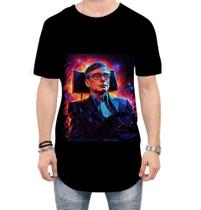 Camiseta Longline Stephen Hawking Físico Brilhante Gênio 1