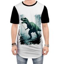 Camiseta Longline T-Rex Tiranossauro Dinossauro Jurassico 1