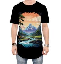 Camiseta Longline Templo Budista Anime Buda 10 Camiseta Longline Templo Budista Anime Buda 10