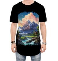 Camiseta Longline Templo Budista Anime Buda 5 Camiseta Longline Templo Budista Anime Buda 5