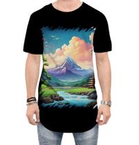 Camiseta Longline Templo Budista Anime Buda 9