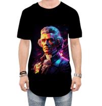 Camiseta Longline Thomas Jefferson Presidente do EUA 1 Camiseta Longline Thomas Jefferson Presidente do EUA 1