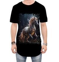 Camiseta Longline Unicórnio Criatura Mítica Fera 5