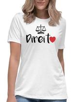Camiseta love direito curso faculdade universitária advogada
