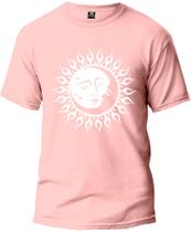 Camiseta Lua e Sol Básica Malha Algodão 30.1 Masculina e Feminina Manga Curta