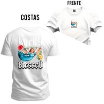 Camiseta Lucky Blessed Plus Size Gola Redonda Estampa Dtf Premium