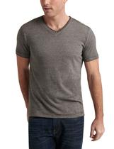 Camiseta Lucky Brand Venice Burnout com decote em V Masculina preta XXL
