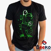 Camiseta Luigi 100% Algodão Mario Bros Geeko