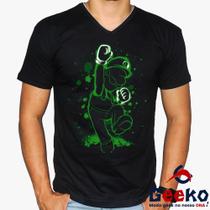 Camiseta Luigi 100% Algodão Super Mario Bros Geeko