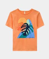 Camiseta Lunender Silk Folhas Feminina