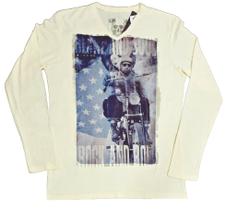 Camiseta M.longa Masc. em Algodão c/ Estampa Frontal P ao GG