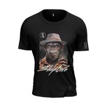 Camiseta Macaco Monkey Whsiky Gangster Chapéu Shap Life