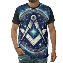 Camiseta Maçonaria Símbolo Compasso E Esquadro Fraternidade
