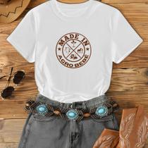 Camiseta ''Made in Agro Bebe'' Modinha Blusinha Manga Curta Gola Careca Algodão Modinha Country Cowb Camiseta ''Made in Agro Bebe'' Modinha Blusinha Manga Curta Gola Careca Algodão Modinha Country Cowb