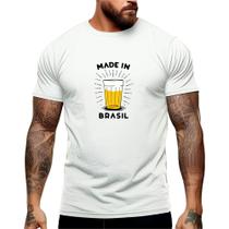 Camiseta Made In Brasil Carnaval 2024 Manga Curta Estampada Shopping Academia Festa 100% Algodão