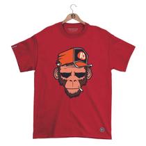 Camiseta Máfia club Gola Redonda Estampa MONKEY Streetwear fio 30.1 Penteado.