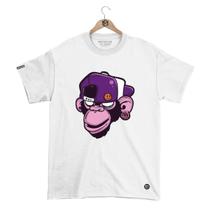 Camiseta Mafiaclub Gola Redonda Estampa MONKEY lll Streetwear fio 30.1 Penteado.