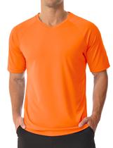 Camiseta MAGCOMSEN gola V com proteção solar UPF 50+, secagem rápida, laranja, tamanho XL Camiseta MAGCOMSEN gola V com proteção solar UPF 50+, secagem rápida, laranja, tamanho XL