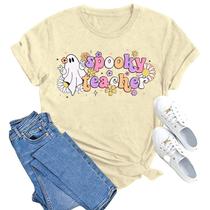 Camiseta MAIHUN Halloween Spooky Teacher Ghost Camiseta MAIHUN Halloween Spooky Teacher Ghost