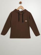 Camiseta Malha Capuz Infantil Para Menino - MARROM Camiseta Malha Capuz Infantil Para Menino - MARROM