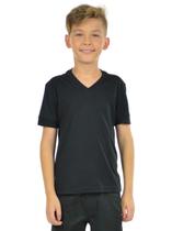 Camiseta Malha Fria Decote V com punho na manga Infantil Unissex