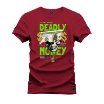 Camiseta Malha Premium Estampada Unissex Deadly Money