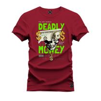 Camiseta Malha Premium Estampada Unissex Deadly Money