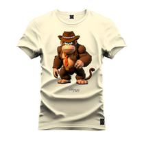 Camiseta Malha Premium Estampada Unissex Gorilinha