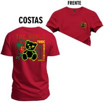 Camiseta Malha Premium Estampada Unissex The Wored Urso Neon Frente e Costas