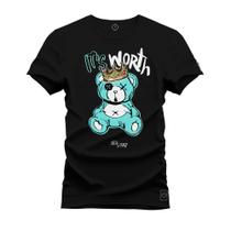 Camiseta Malha Premium Estampada Unissex Urso Iths Worht