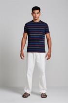 Camiseta Malha Slim Fit - Azul Marinho / Azul Camiseta Malha Slim Fit - Azul Marinho / Azul