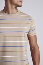 Camiseta Malha Slim Fit - Marrom / Azul Bic Camiseta Malha Slim Fit - Marrom / Azul Bic